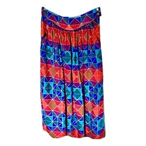 Vintage Liz Claiborne Skirt | S | colorful geometric patters | Midi